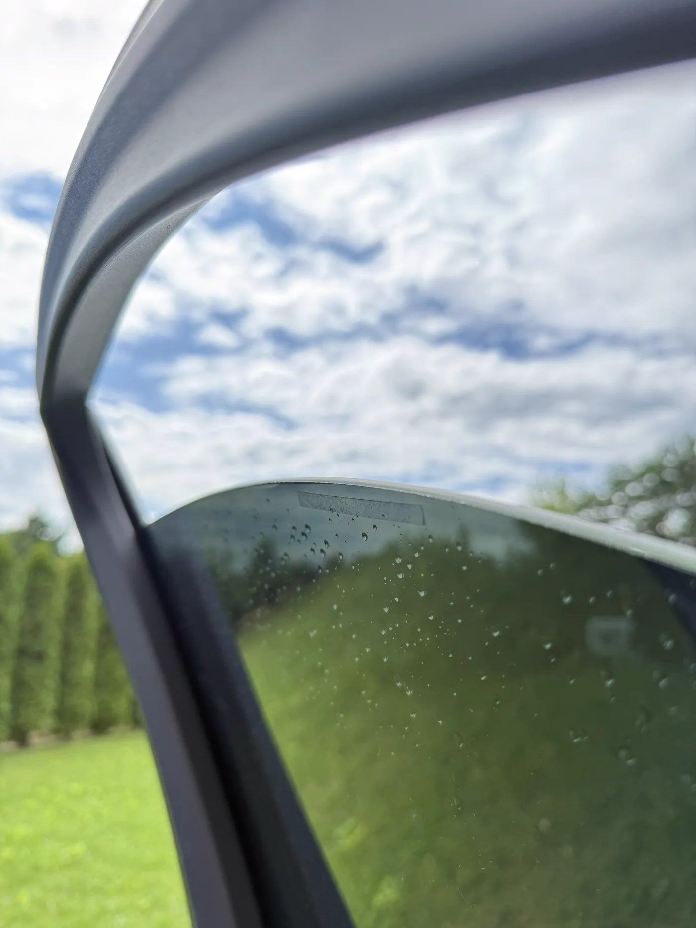 A tint panel slid behind the seal — seen from inside